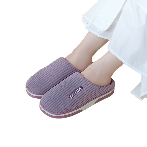 Women Winter Plush Slippers Thick Sole Warm Shoes Home Slippers
