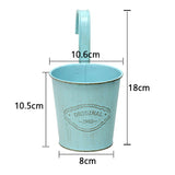 12Pcs Hanging Flower Pots Metal Planter Bucket Flowerpot with Detachable Hooks Home Decor