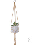 Set of 4pcs Macrame Plant Hangers with 4 Hooks Indoor Outdoor Plant Holder Cotton Hanging Plant Pot Holder for Decoration