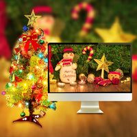 30cm Tabletop Mini Artificial Christmas Tree Ornaments with Lights Xmas Desktop Decor