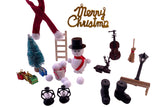 DIY Christmas Dollhouse Miniatures Set Dollhouse Figurine Table Top Decor