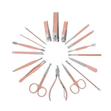 18PCS Manicure Pedicure Kit Stainless Steel Pedicure Grooming Clippers Tools