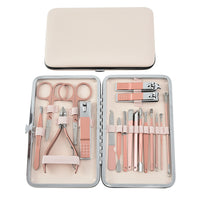 18PCS Manicure Pedicure Kit Stainless Steel Pedicure Grooming Clippers Tools