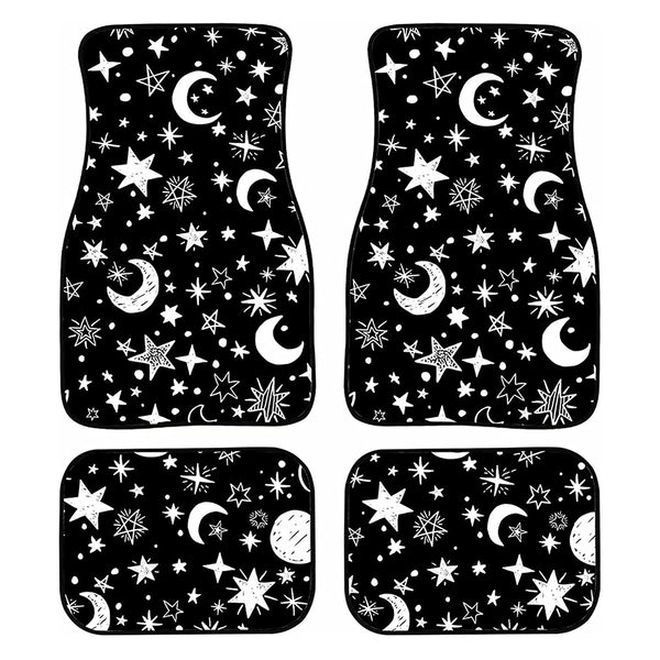 4 Pieces/Set  Star Moon Car Floor Mats Carpet Front and Rear Anti Slip Auto  Foot Mat