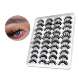 20 Pairs of Natural Curling False Eyelashes 3D Faux False Eye Lashes