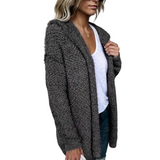 Fluffy Textured Hooded Cardigan