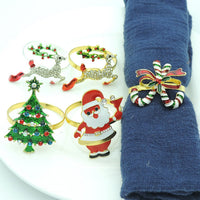 4Pcs Christmas Napkin Rings Napkin Holder Rings Christmas Table Decoration