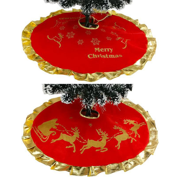 Christmas Tree Skirt with Gold Trim