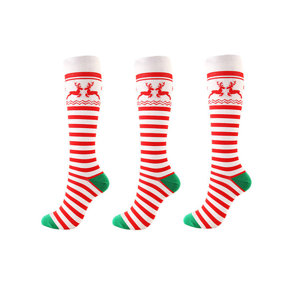 3-Pairs Christmas Compression Socks