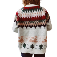 Women's Christmas Knitted Sweater Long Sleeve Crew Neck Pullover Knitwear