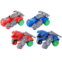 2Pcs Crash Transforming Dinosaur Toy Car