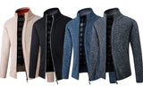 Men's Knitted Fleece-Lined Zip Cardigan