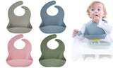 Set of 4Pcs Silicone Baby Bibs