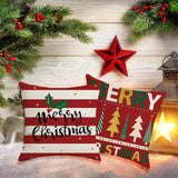 2Pcs Christmas Pillowcase Xmas Throw Pillow Case Linen Blended Merry Christmas Cushion Cover