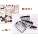 Set of Four Clear Cosmetic Toiletry Bags