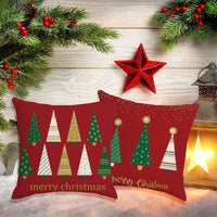 2Pcs Christmas Pillowcase Xmas Throw Pillow Case Linen Blended Merry Christmas Cushion Cover