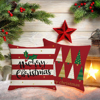 2Pcs Christmas Pillowcase Xmas Throw Pillow Case Linen Blended Merry Christmas Cushion Cover