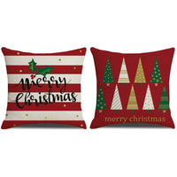 2Pcs Christmas Pillowcase Xmas Throw Pillow Case Linen Blended Merry Christmas Cushion Cover