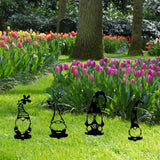 4Pcs Faceless Gnome Stakes Hollow Out Garden Stakes Yard Outdoor Decor