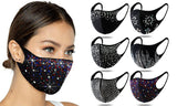 6Pcs Rhinestone Holiday Bling Face Masks