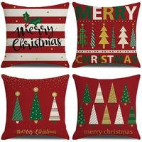 2Pcs Christmas Pillowcase Xmas Throw Pillow Case Linen Blended Merry Christmas Cushion Cover