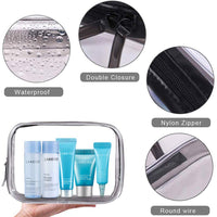 Set of Four Clear Cosmetic Toiletry Bags