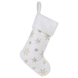 Sequin Embroidered Snowflake Christmas Stockings Xmas Hanging Ornaments Plush Xmas Candy Gift Bags