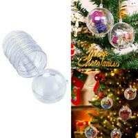 10Pcs DIY Fillable Plastic Christmas Ball Clear Xmas Tree Hanging Ball Xmas Tree Decor Ornament