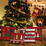 2Pcs Christmas Pillowcase Xmas Throw Pillow Case Linen Blended Merry Christmas Cushion Cover