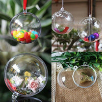 10Pcs DIY Fillable Plastic Christmas Ball Clear Xmas Tree Hanging Ball Xmas Tree Decor Ornament