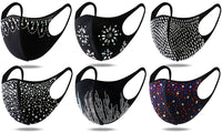 6Pcs Rhinestone Holiday Bling Face Masks