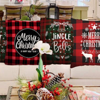 2Pcs Christmas Cotton Linen Pillowcase