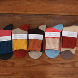 5 Pairs Thick Knit Patchwork Casual Winter Socks