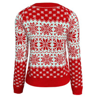 Women's Christmas Snowflake Knitted Sweater Long Sleeve Crew Neck Pullover Knitwear