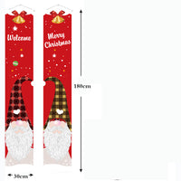 1 Pair of Christmas Banner Gnome Pattern Xmas Door Banner Home Decorations - Red