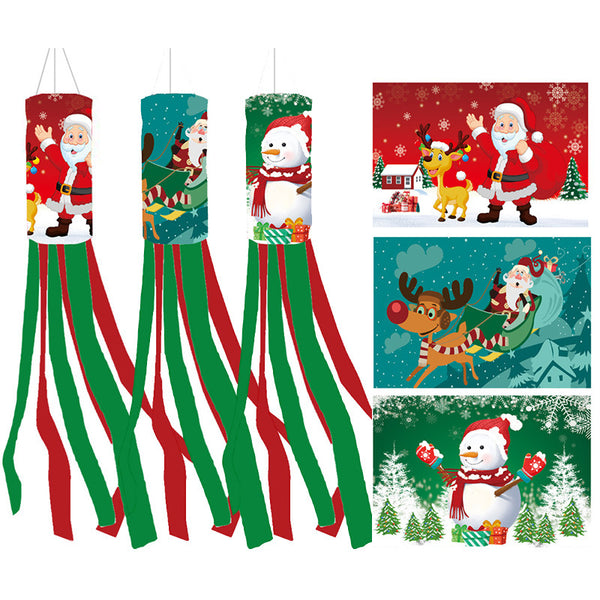 Christmas Windsock Flag Winter Windsock Outdoor Hanging Decoration Christmas Decor