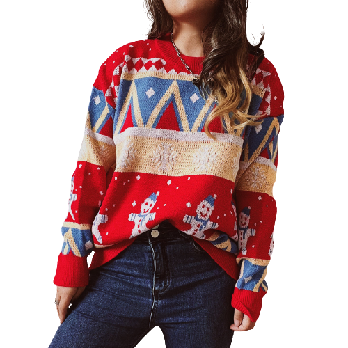 Women's Christmas Knitted Long Sleeve Pullover Sweaters