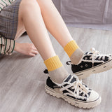 5 Pairs Thick Knit Patchwork Casual Winter Socks