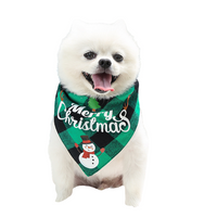 Christmas Plaid Printed Pet Dog Bandana Triangle Bibs Pets Scarf Pets Cats Costume Accessories