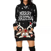 Women's Long Sleeve Pullover Hoodie Dress