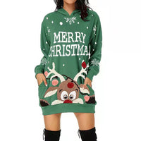 Women's Long Sleeve Pullover Hoodie Dress