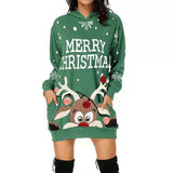 Women's Long Sleeve Pullover Hoodie Dress