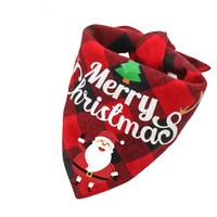 Christmas Plaid Printed Pet Dog Bandana Triangle Bibs Pets Scarf Pets Cats Costume Accessories