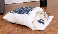 Japanese-Style Cat Bed Sleeping Bag with Pillow