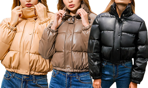 PU Leather Quilted Jacket