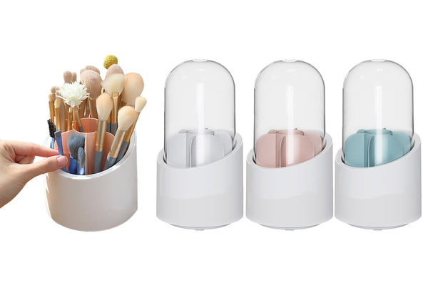 360-Degree Rotating Makeup Brush Storage Bucket